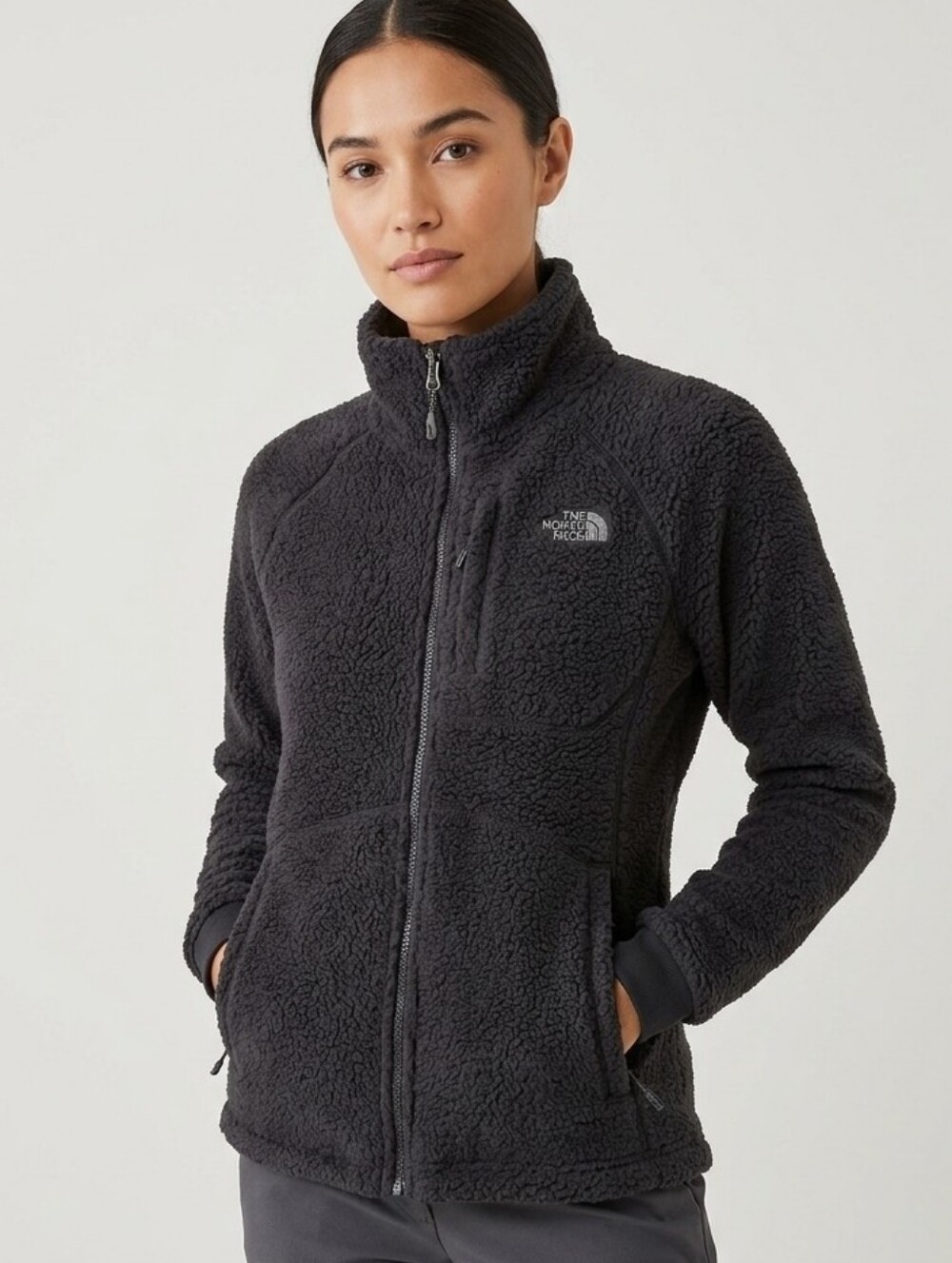 The North Face Black Fleece Full Zip Jacket Sherpa Cozy Women's Size M